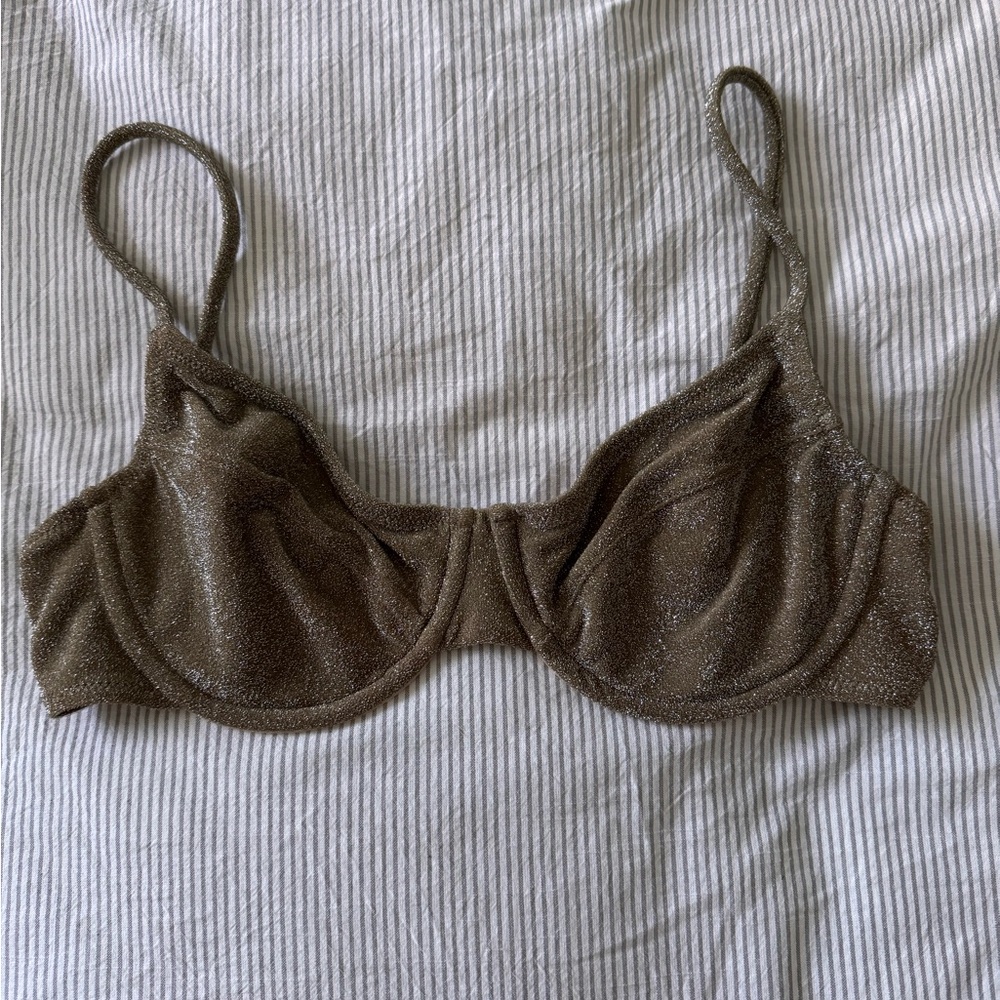 Jcrew bikini top in gold